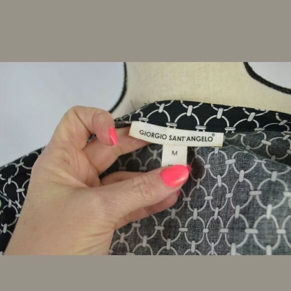 Giorgio Sant' Angelo women's black belted blouse g - Picture 5 of 8